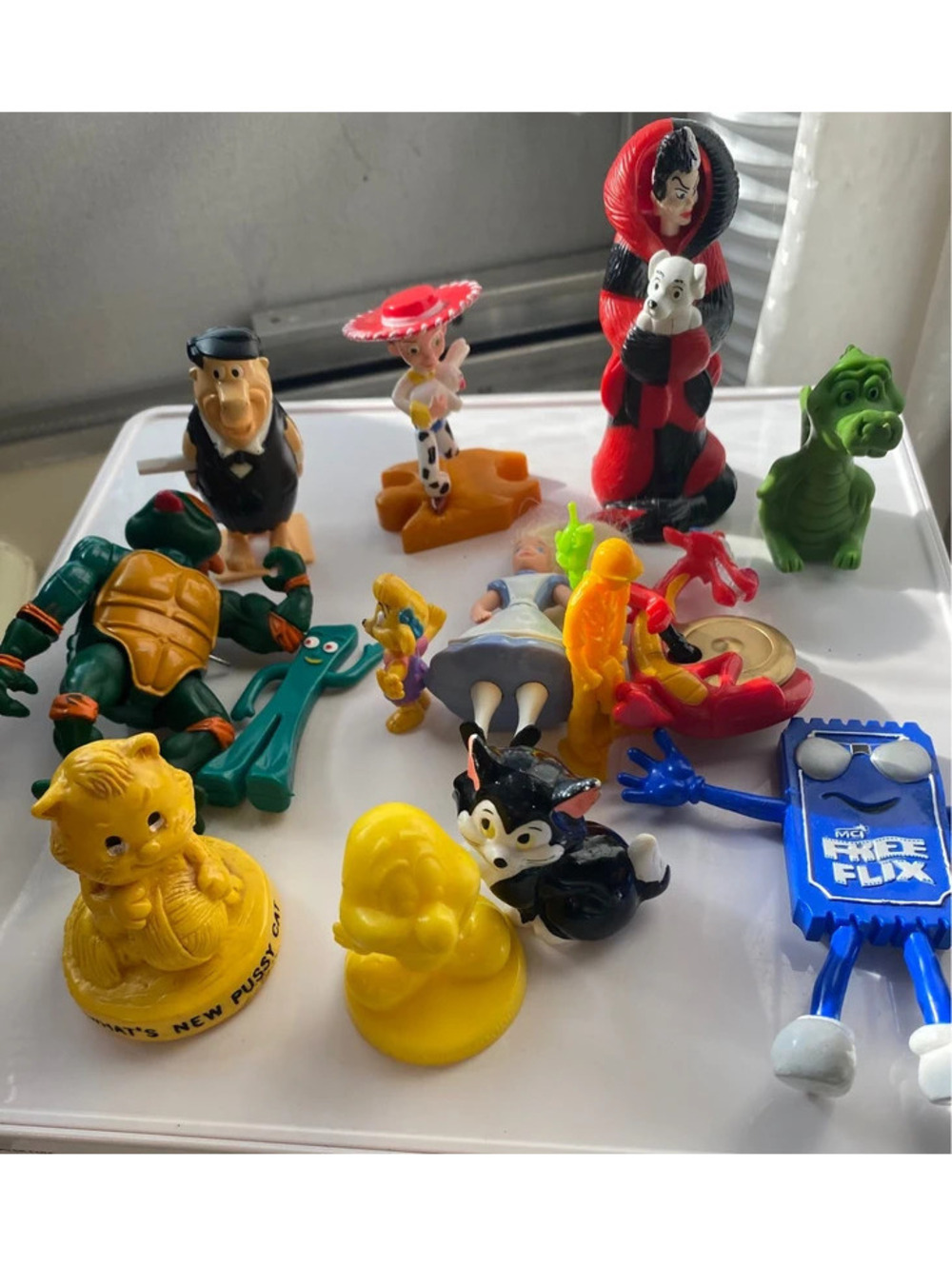 Lot of 15 Vintage Toy; Flintstones, Toy Story, Ninja Turtles & More